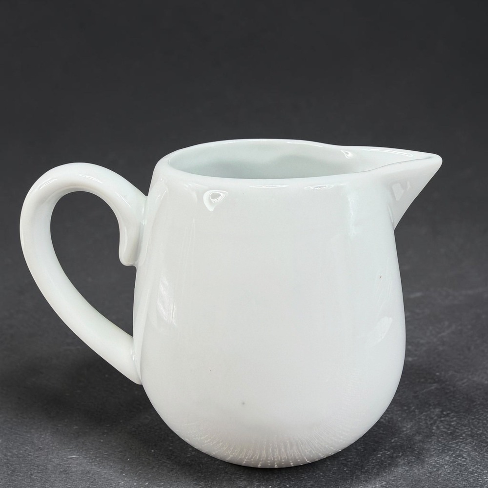 Royal Cuisine White Porcelain Creamer Pitcher 3‎ Inch Mini Milk Jug Individual